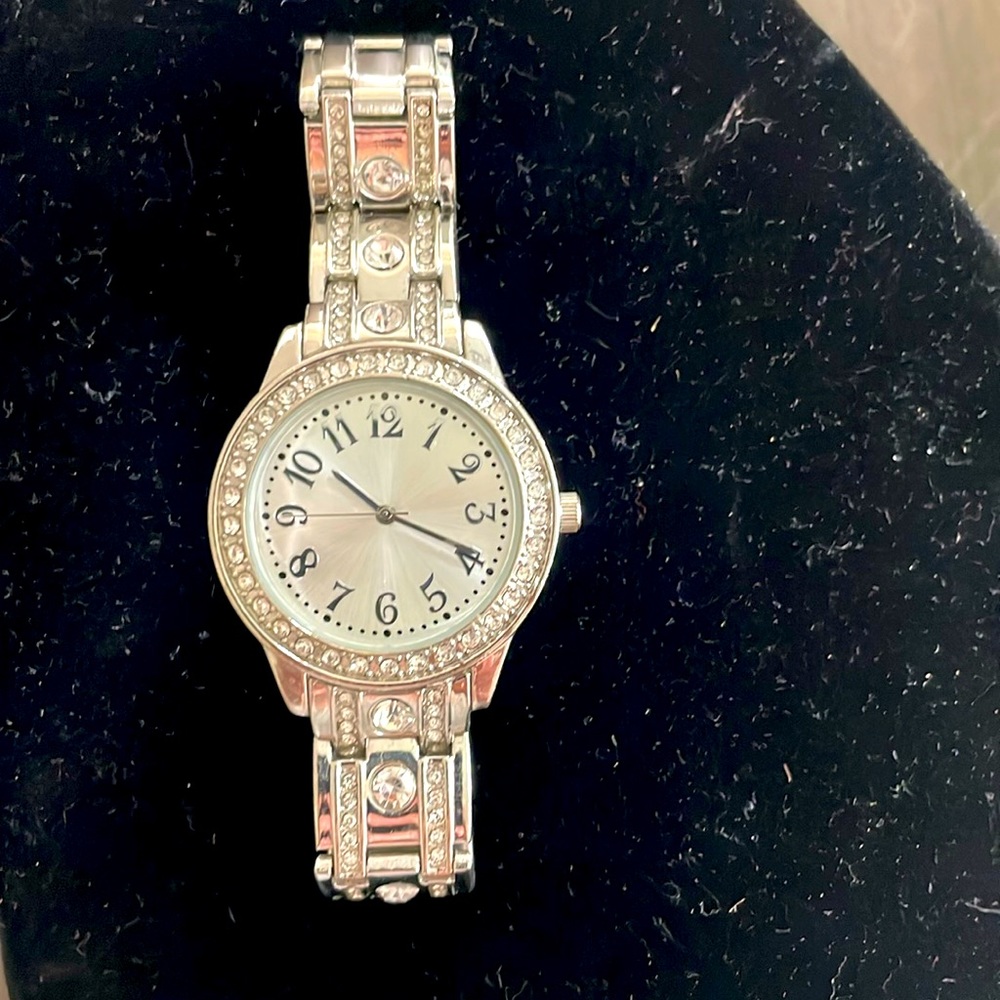 Silver with Rhinestones FMD Watch